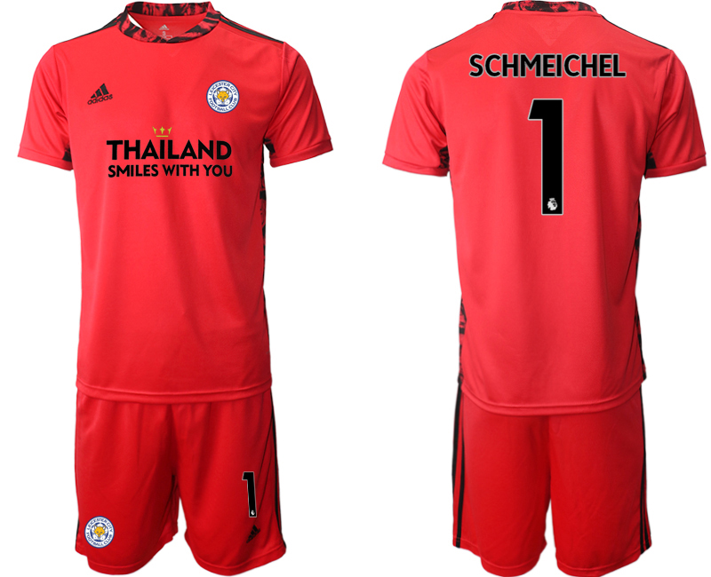 Men 2020-2021 club Leicester City red goalkeeper #1 Soccer Jerseys